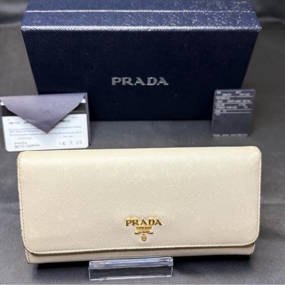 Prada Saffiano long wallet- pumice color 2014 - Picture 1 of 13